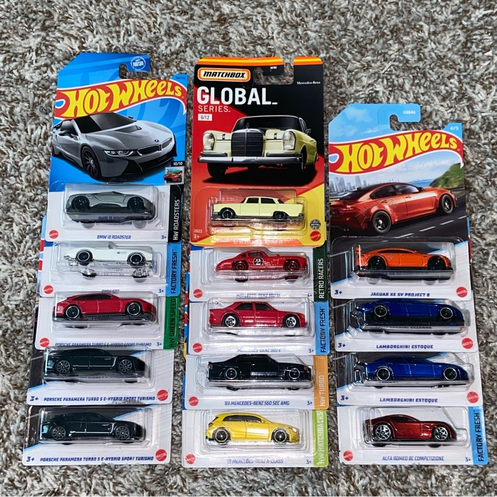 HOT WHEELS Euro Imports Lot Of 14ea Porsche BMW Mercedes Benz Lamborghini Etc